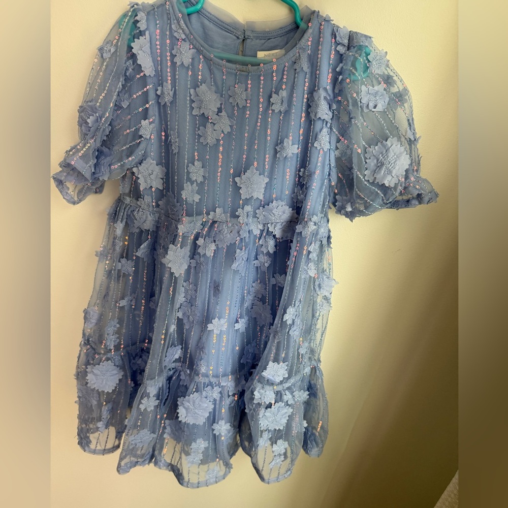 Next Light Blue Dress with Sequin Details